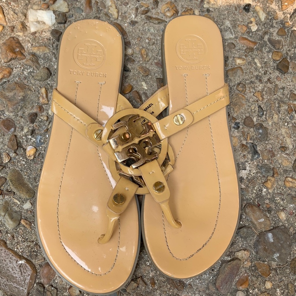 Tory Burch Miller Thong Sandals Beige size 11